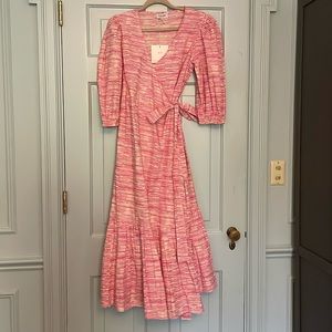 Olivia James New with Tags Pink and White Maxi Dress Size M